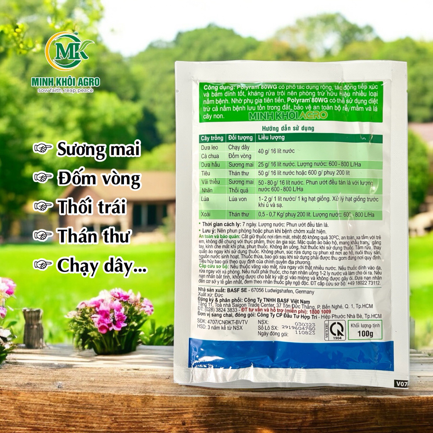 Thuốc trừ bệnh Polyram 80WG - Gói 100g